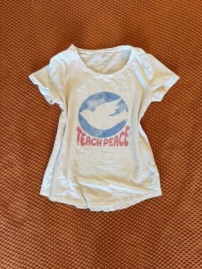 Boho White 'Teach Peace' Graphic Tee